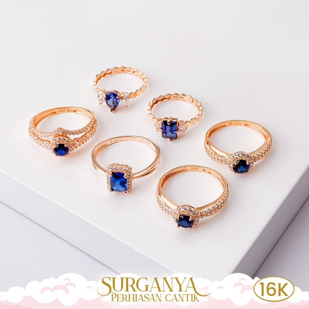 Macan Gold Cincin Royal Blue Emas Kadar 16K