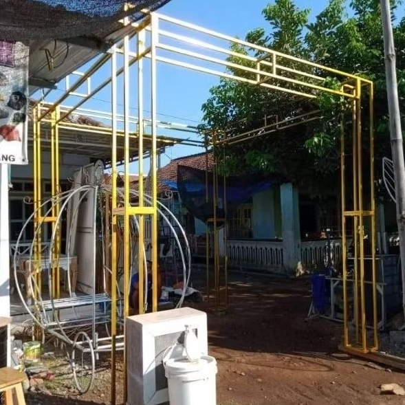 GAZEBO JALAN 3x3 METER / GAZEBO DEKORASI/PERGOLA JALAN/BACKDROP BESI DEKORASI
