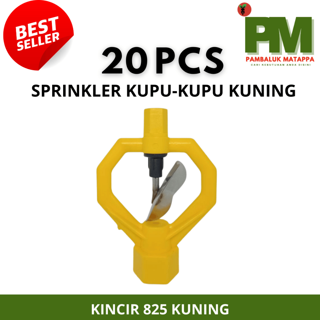 20 PCS SPRINKLER KUPU-KUPU KUNING 825 (KINCIR/SPRINKLE/SPRINGKLER/ALAT SIRAM TANAM BAWANG MERAH)