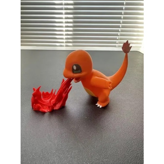 Charmander Pokemon 3D Printed 7,5cm | Mainan Pokemon Charmander | Figure Charmander Fire Breathing |