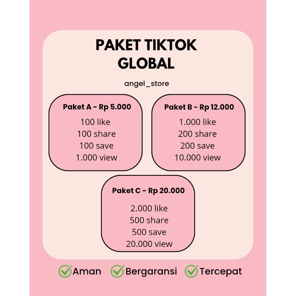 Paket Tiktok Global Permanen Non Drop | Paket Tiktok Global | Paket Tiktok Murah Fast