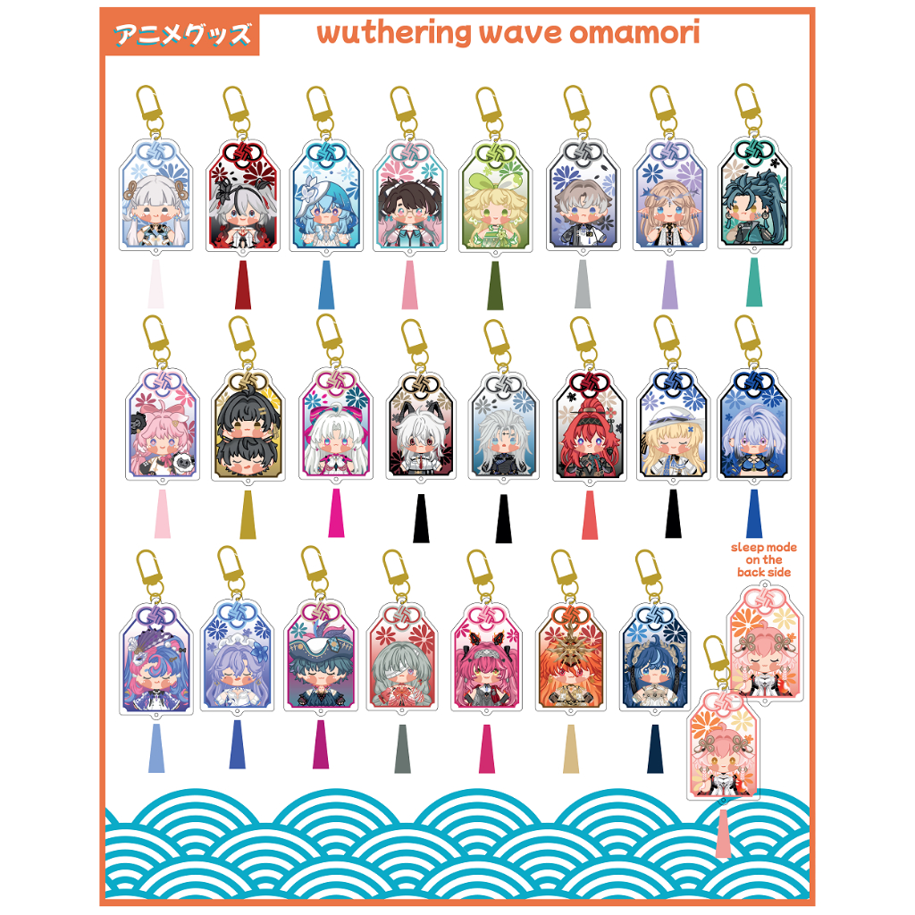 ANIMEGUZZU WUTHERING WAVES OMAMORI KEYCHAIN - GANTUNGAN KUNCI WUWA - FANMERCH WUTHERING WAVE