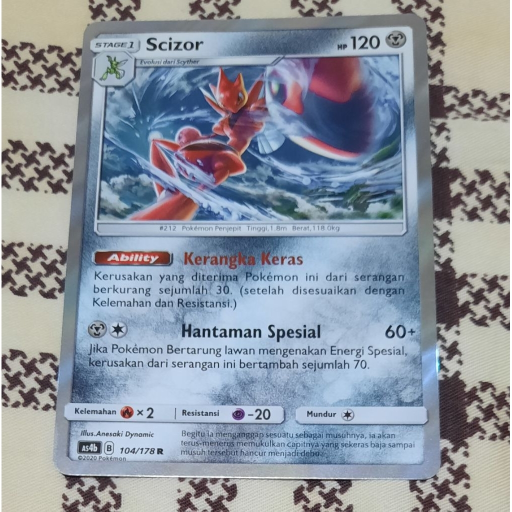Kartu Pokemon Scizor foil As4b bahasa indo tcg