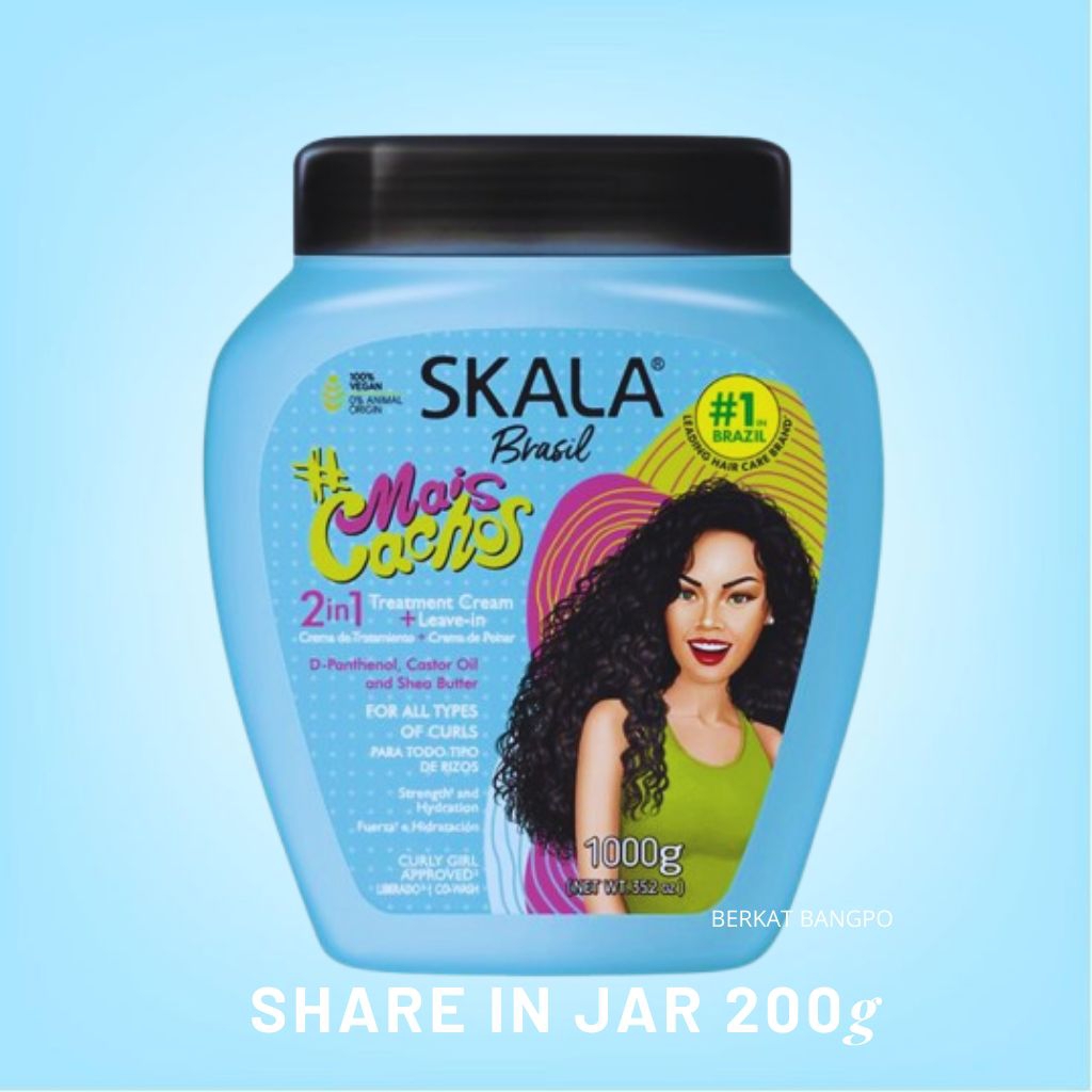 [Ready - Share In Jar 200g] - SKALA Brazil Mais Cachos 2in1 ORIGINAL| 2in1 Treatment + Leave-In Curl