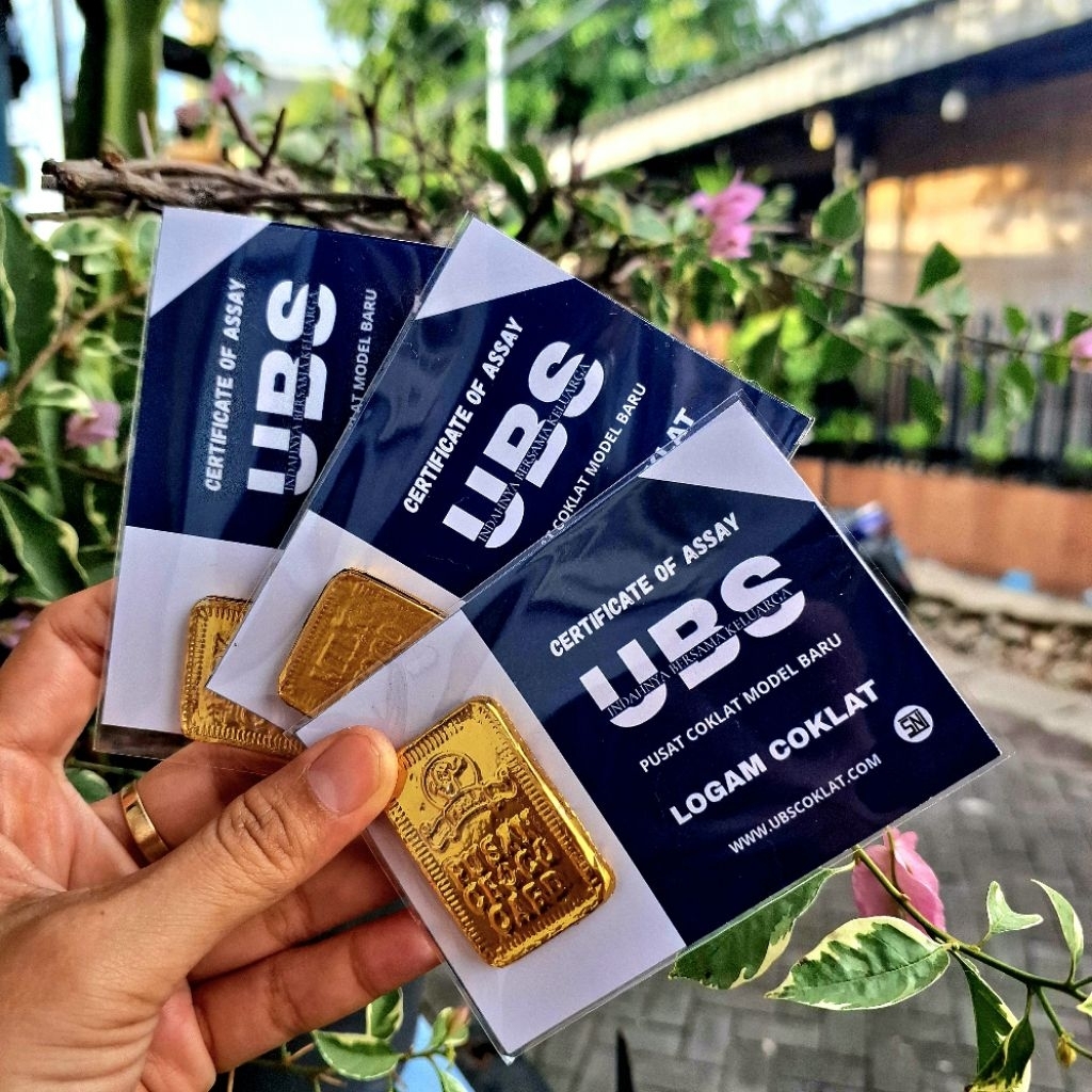 GIFT CARD UBS ANTUM MINI GIFT KARTU COKLAT EMAS BATANGAN PUSAN