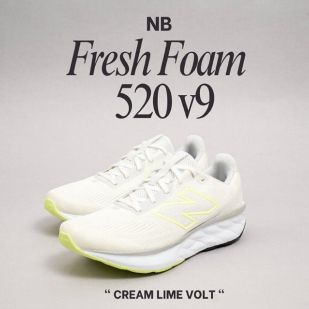 SEPATU SNEAKERS RUNNING NB X 520 V9 CREAM LIME VOLT