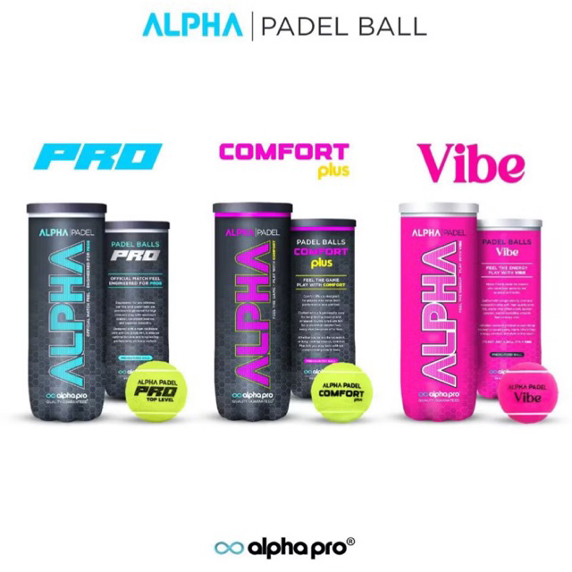 Bola Padel ALPHA Pro / Comfort Plus / Pink Vibe | premium paddle tennis ball | tenis lapangan