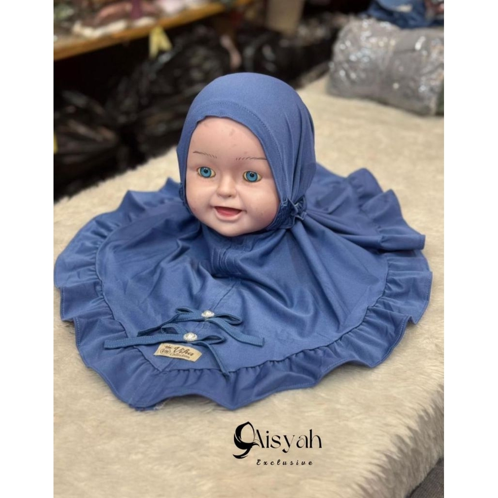 Hijab Anak dengan Ruffle dan Pita Cantik untuk Anak Perempuan