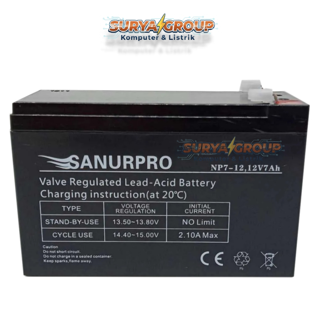 BATERAI UPS SANURPRO 12V 7,2AH - BATTERY UPS SANURPRO 12V 7AH