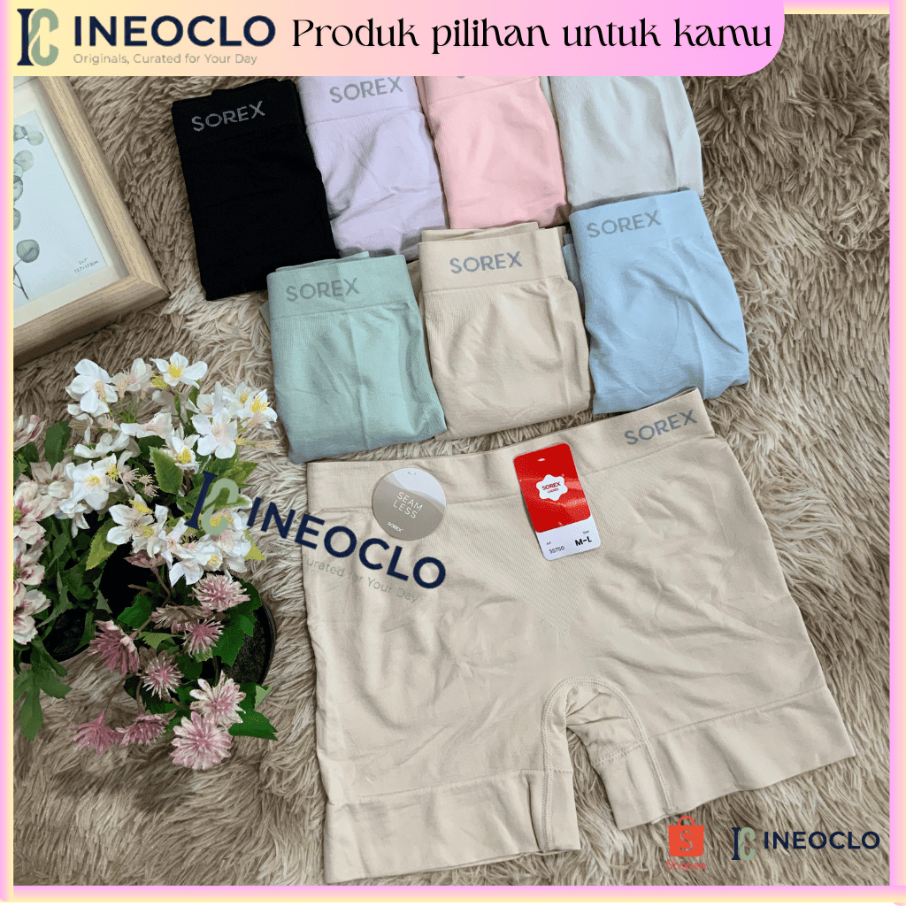 Sorex 35750 Celana Dalam Wanita Dewasa CD Seamless Boxer Segiempat Rajut Elastis Lembut Anti Nyeplak