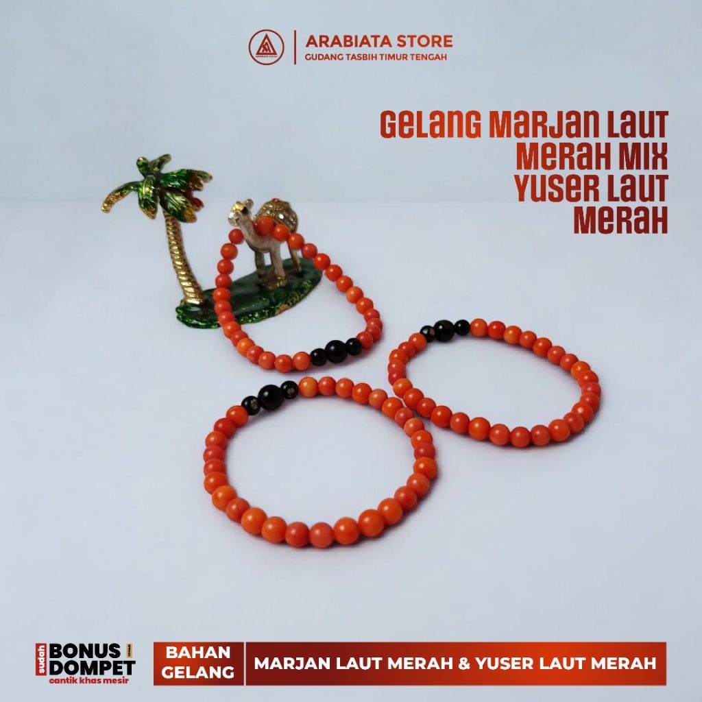 Gelang Marjan Laut Merah Mesir mix Yuser Laut Merah