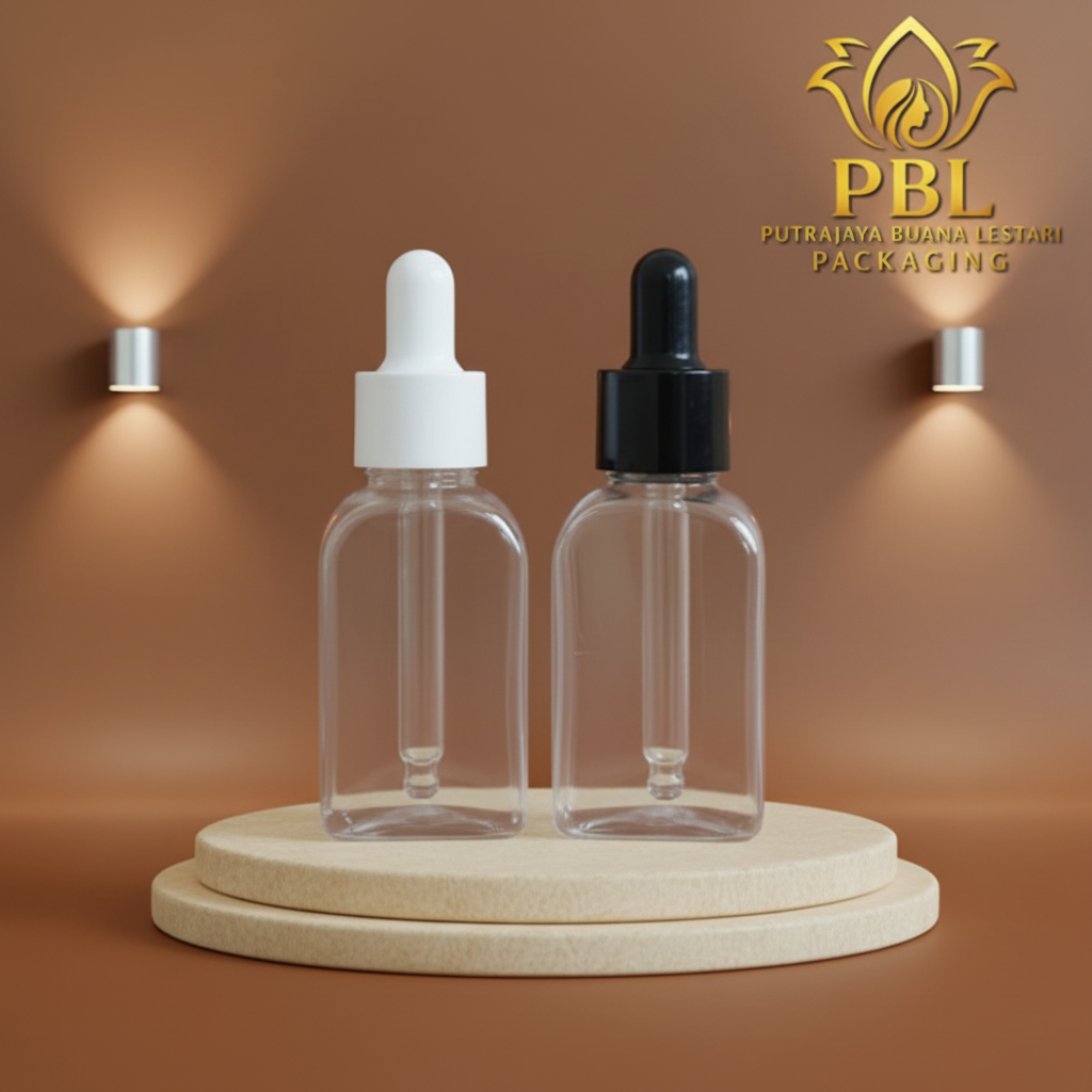 Botol Pipet 30ml Plastik / Botol Serum 30ml / Botol Plastik Pet 30ml Tebal - Ring Non Segel Smooth