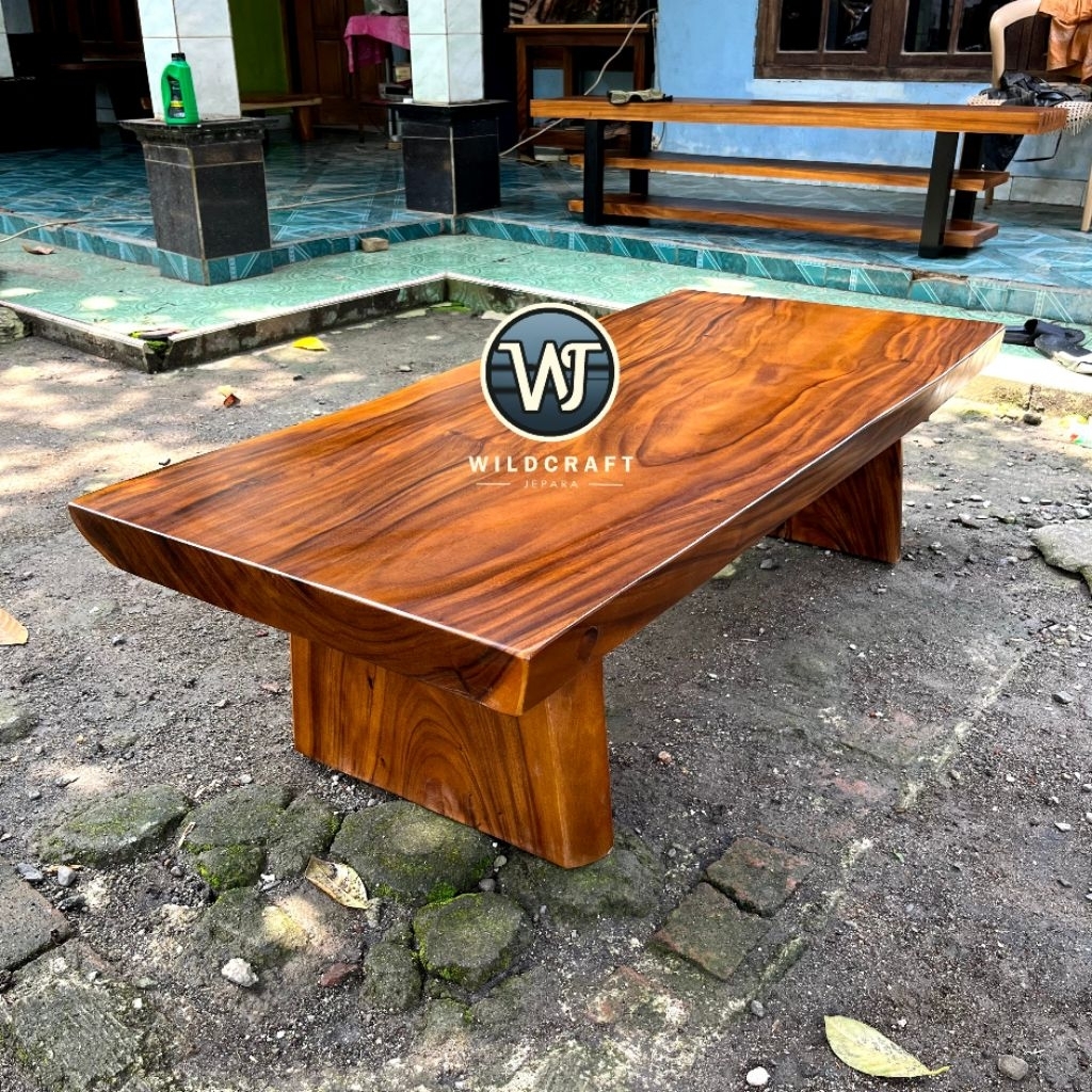 MEJA LESEHAN UKURAN 150CM KAYU TREMBESI SOLID