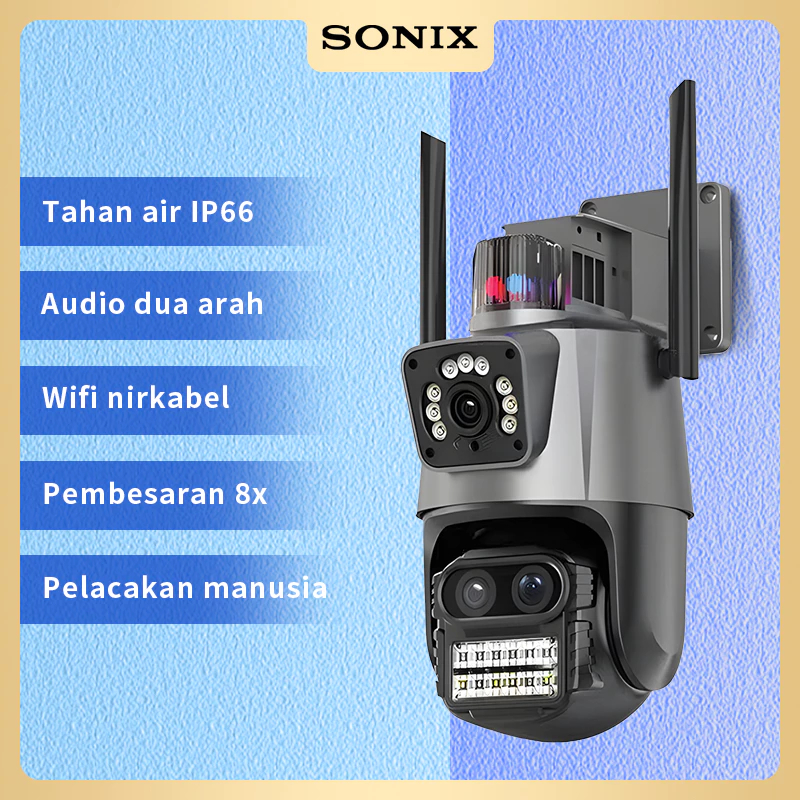 Sonix IP Camera SCM01 CCTV 8MP 4K Dual Lens Outdoor Kamera Wifi Outdoor Waterproof Auto Tracking 360