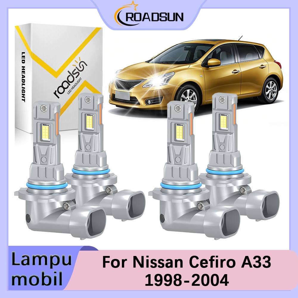 [For Nissan Cefiro A33] 1998-2004 2PCS LED Lampu Depan Mobil Super Bright Car Headlights 12V 6000K 1