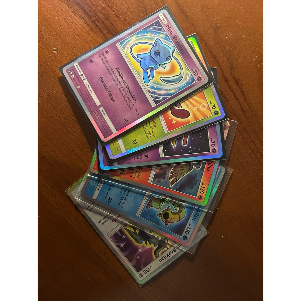 Kartu Pokemon ARCEUS MEW CELEBI JIRACHI HO-OH VOLCANION Berkilau