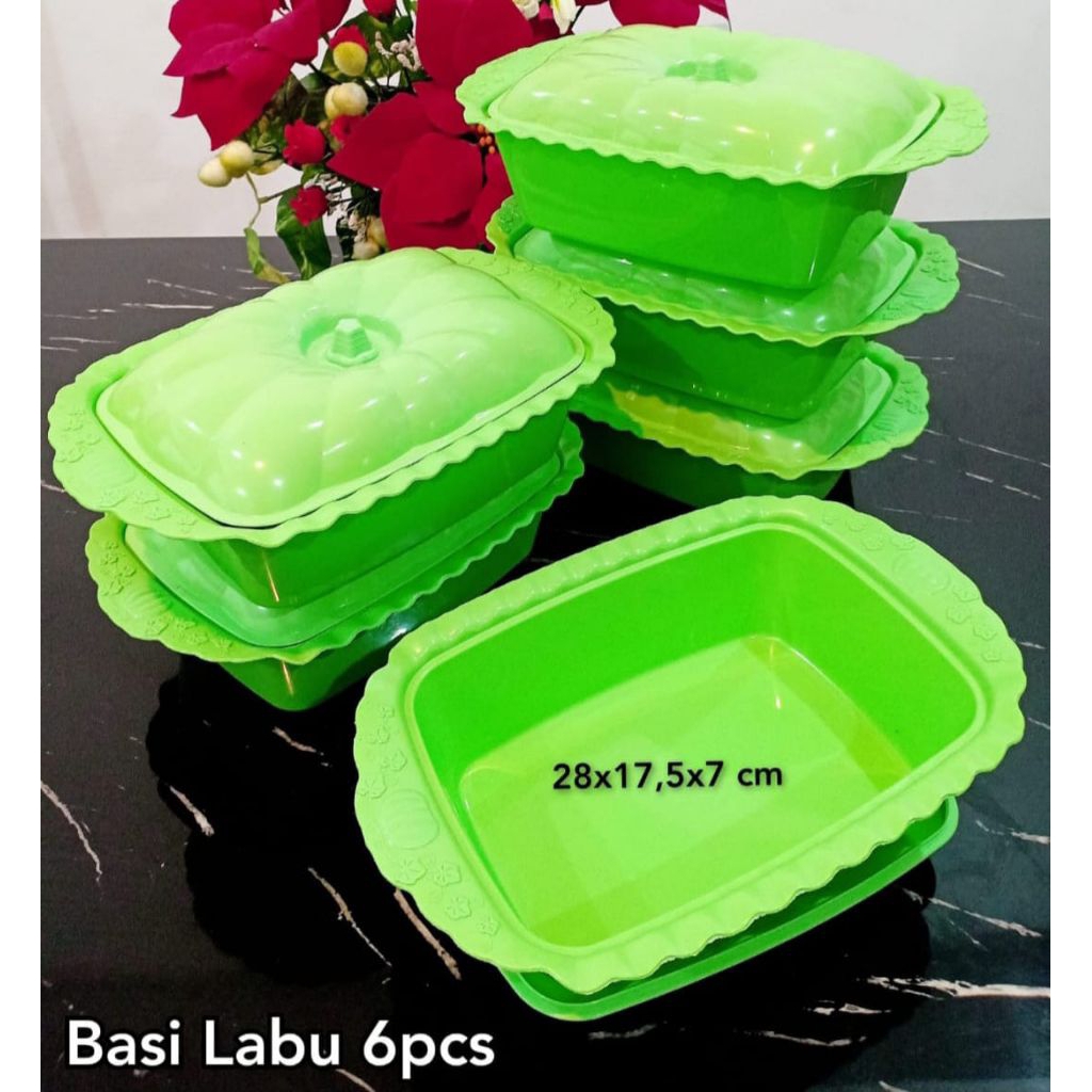 6 Set Wadah Prasmanan Basi Labu - Wadah Basi Labu Isi 6 PCS - Basi Prasmanan Sayur Set Isi 6 Dengan 