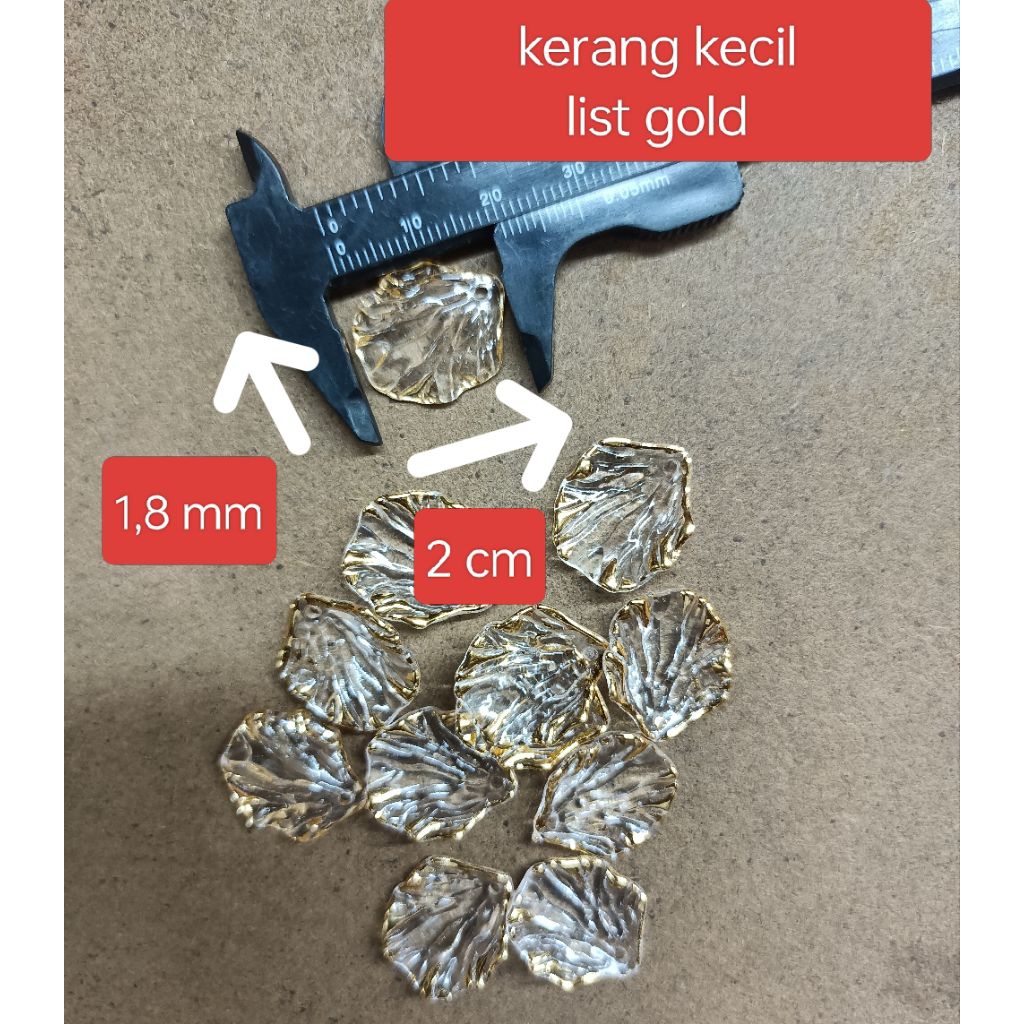 100 gram manik kerang list gold kcl bening
