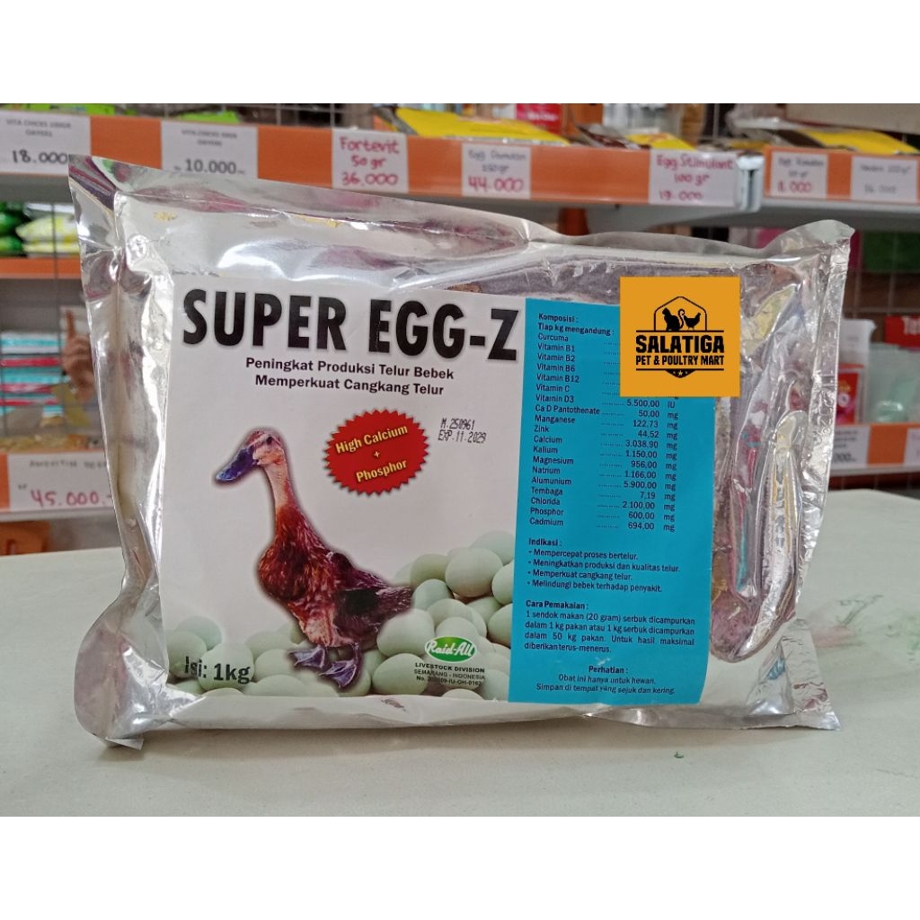 Super Egg-Z AllRaid 1kg Peningkat produksi telur bebek memperkuat cangkang / obat bebek petelur