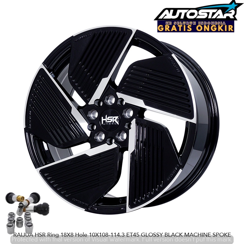 VELG MOBIL CHERY J6 CHERY OMODA 5 CHERY TINGGO JAECOO J5 AION HSR RAIJUA R18 PCD 5X108 BLACK POLISHE