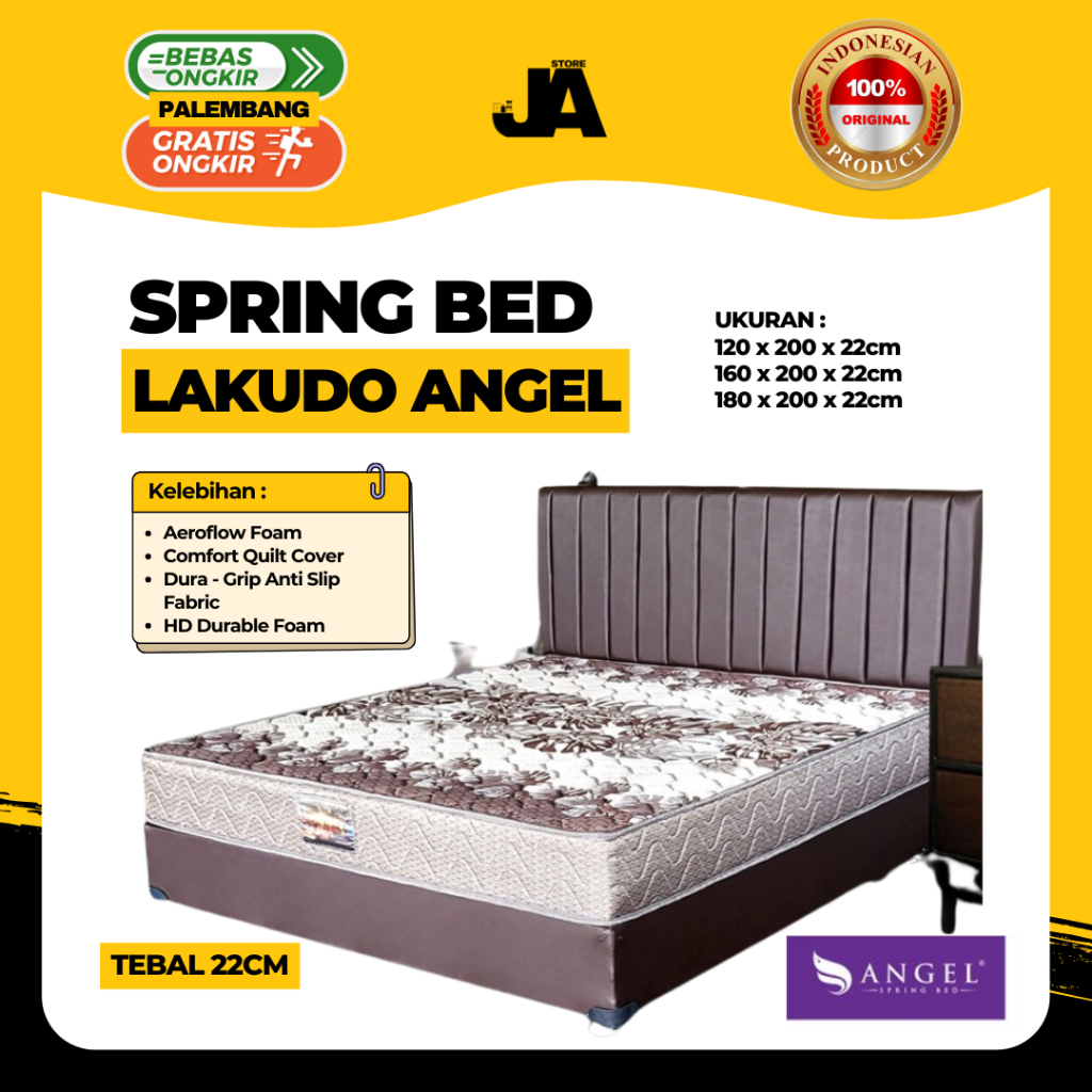 Spring Bed Lakudo Standar Angel Tebal 22cm (Matras Saja) / Matras Murah Berkualitas Palembang