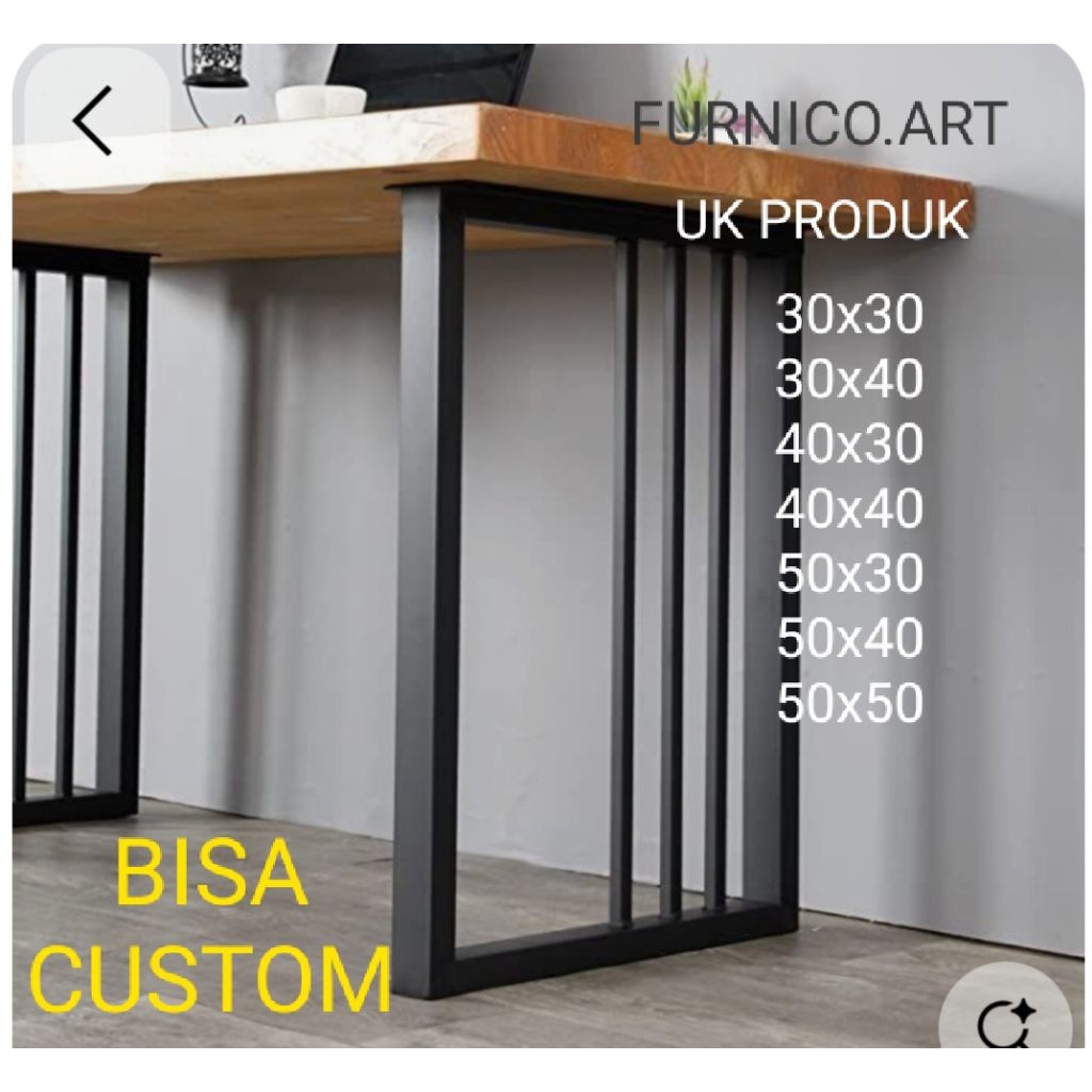 KAKI MEJA BESI HOLLOW, MEJA BELAJAR/KANTOR/KERJA/RUANG TAMU/MINIMALIS