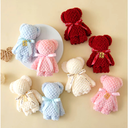 [DZ] SOUVENIR TOWEL BERUANG SOUVENIR WEDDING TOWEL MUKA SHUANGXI BEAR HADIAH BUNGA