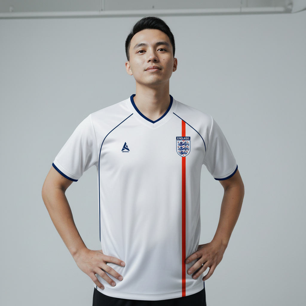 ATHLETIC SPORTWEAR - Jersey Bola Fantasy England Home 2002-2003 Fullprinting Casual - Atasan