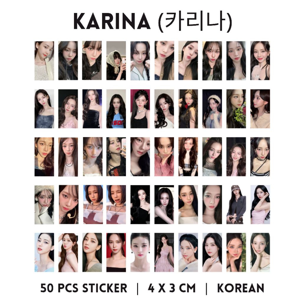 [50 pcs] STICKER | KARINA (AESPA) | KOREAN | IDOL ACTOR KOREA | DECO STICKER | STICKER DIY | JURNAL 