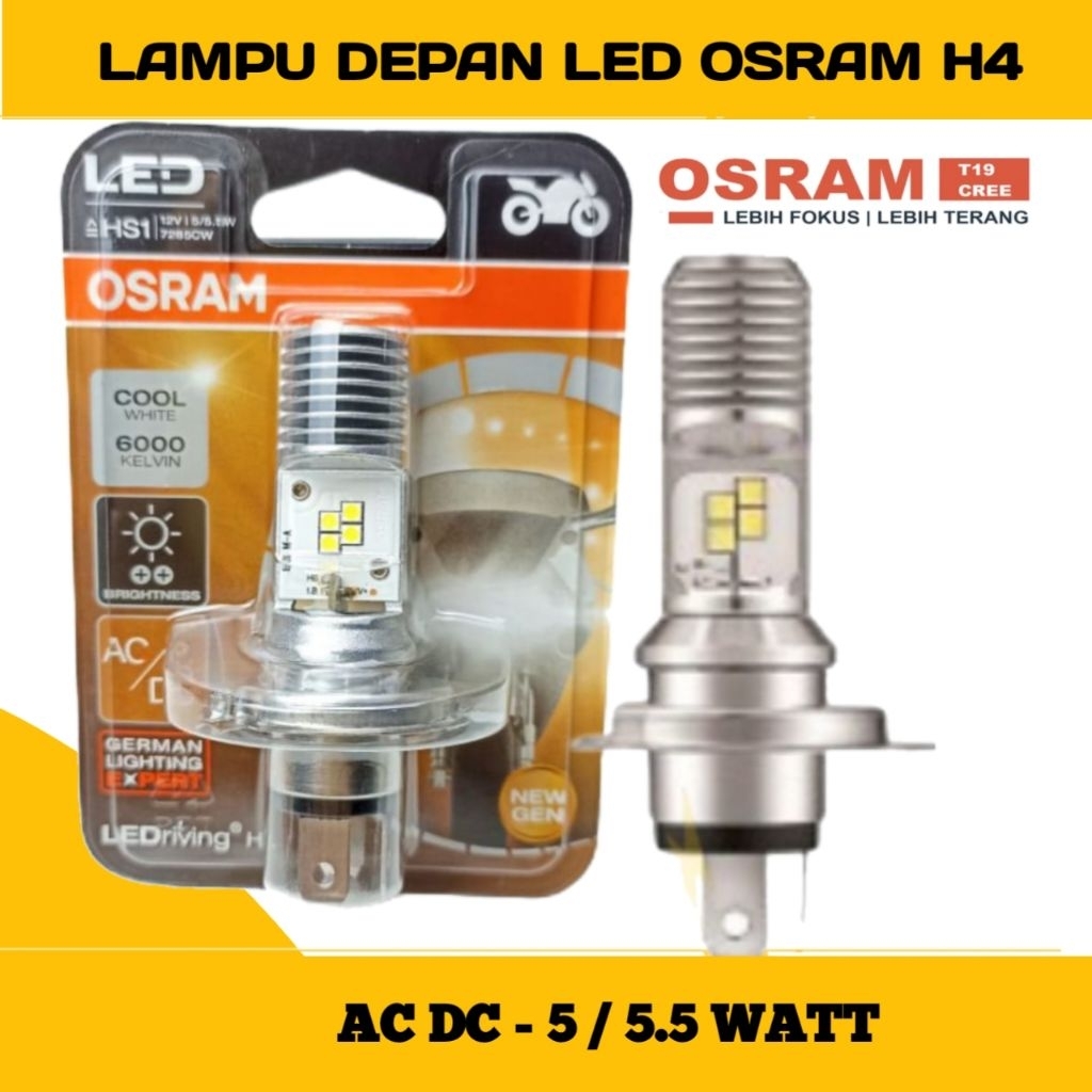 Bohlam Lampu Depan LED OSRAM H4 12V Motor Vixion , Bohlam OSRAM LED , OSRAM LED , Bohlam LED OSRAM