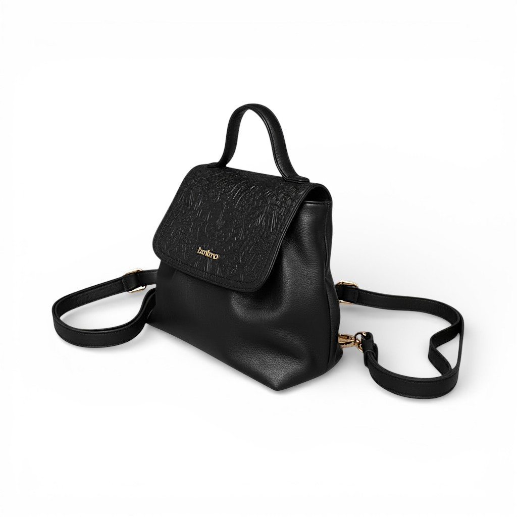 Berliano Leather Vimei Bag - Backpack Wanita Ransel Jadi Slingbag Tas Kulit Sapi Asli Motif Batik In