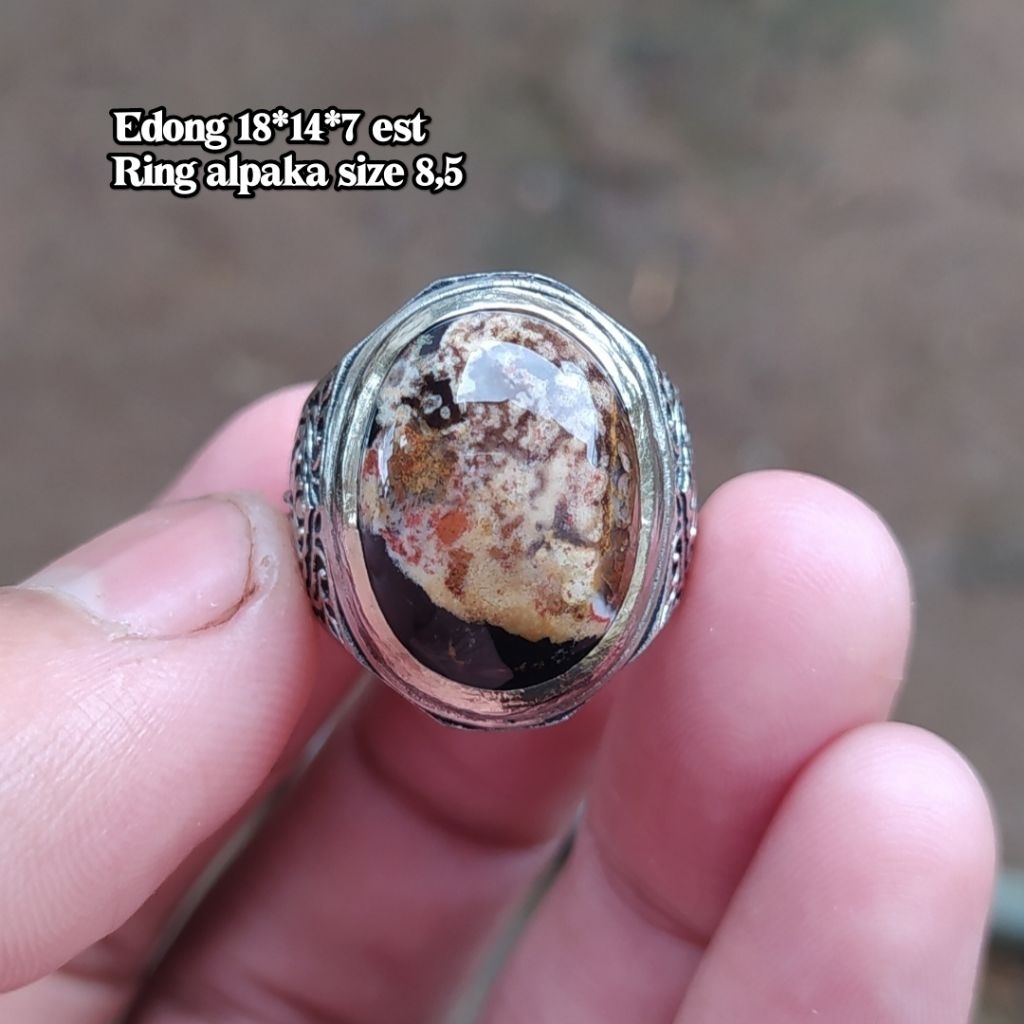 (BISA COD) Cincin Batu Akik Pancawarna Garut Asli Edong