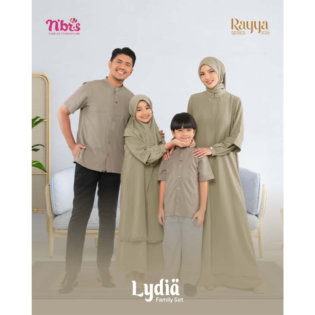 SERAGAM KELUARGA NIBRAS FAMSET LYDIA BROWN FAMILY BY NBRS FASHION GAMIS WANITA LAYER BUSUI POLOS WAR
