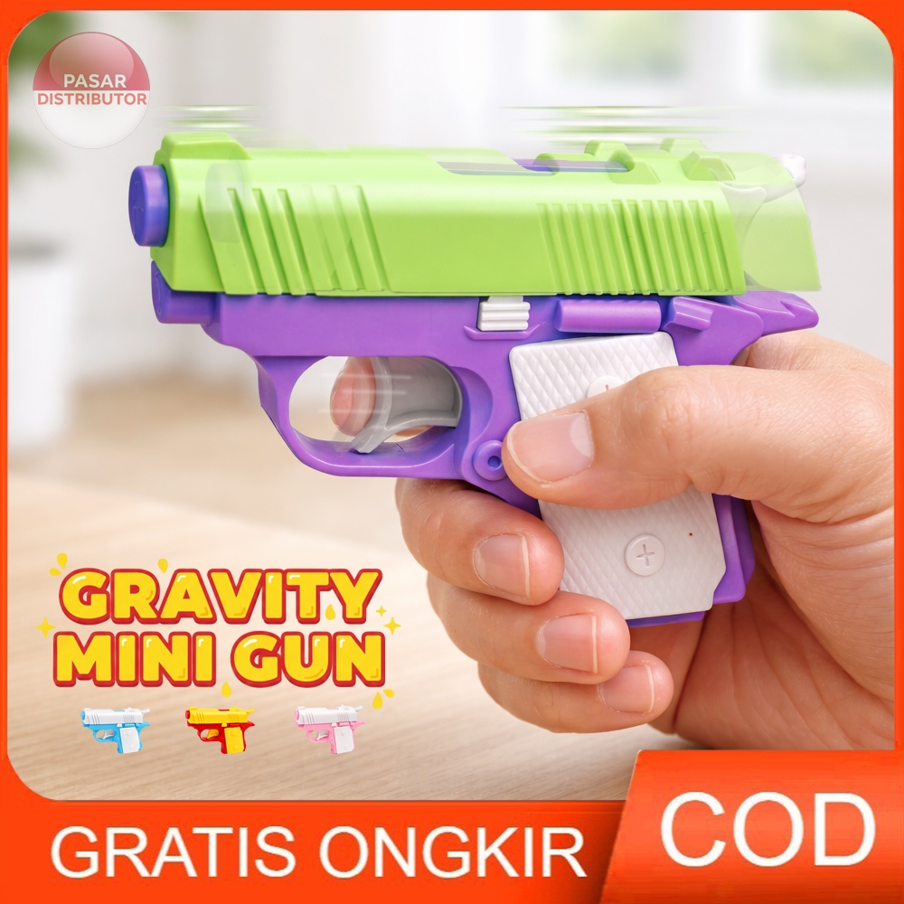 Pasar Distributor 88208-B/M1911 GRAVITY 3D RADISH GUN Mainan Tembakan Mini Tekan Warna Warni