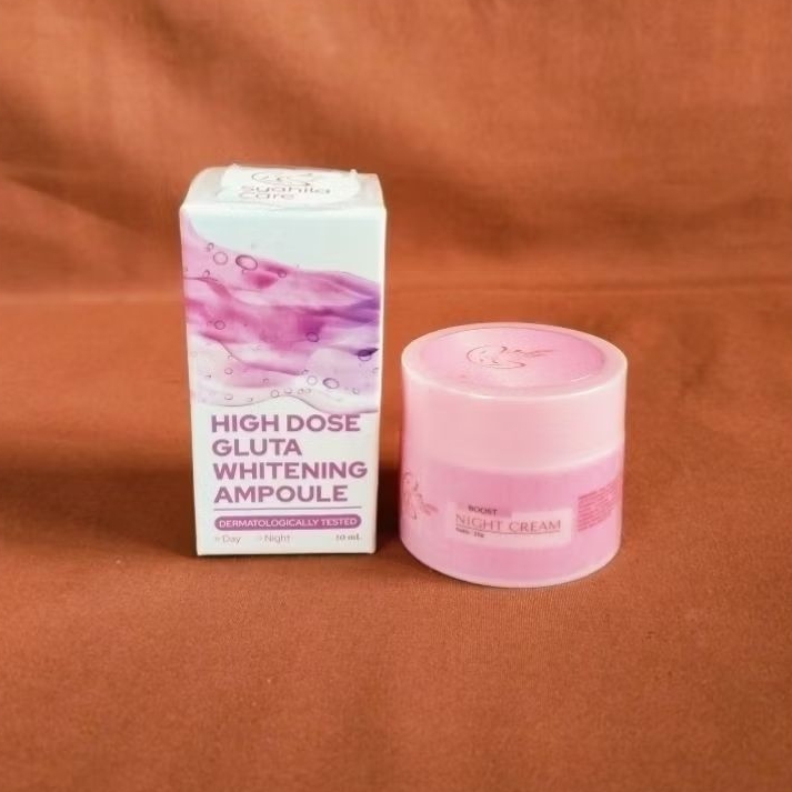 paket (serum gluta syahila care + night cream syahila care)