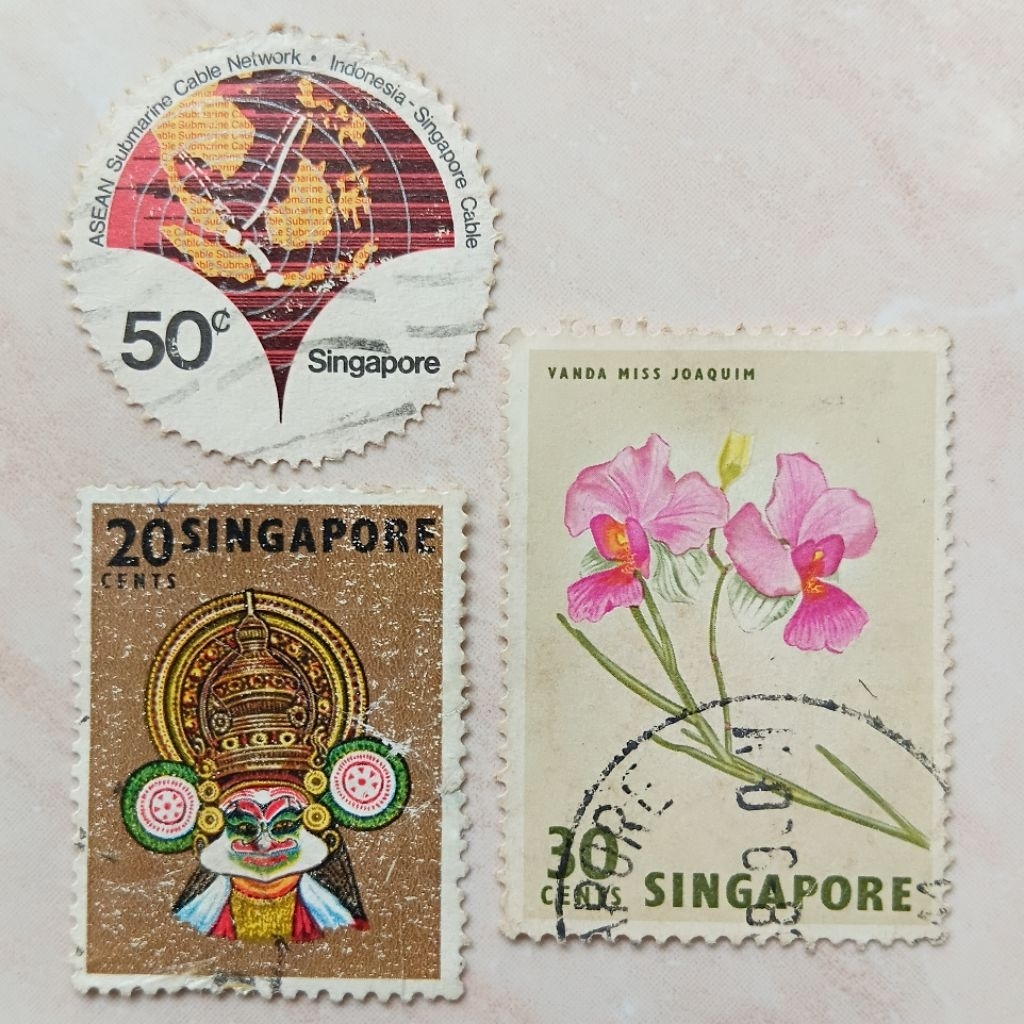 Perangko Prangko Kuno Singapore Singapura 1963-1980 Seri Campur 3 Pcs - YN3121