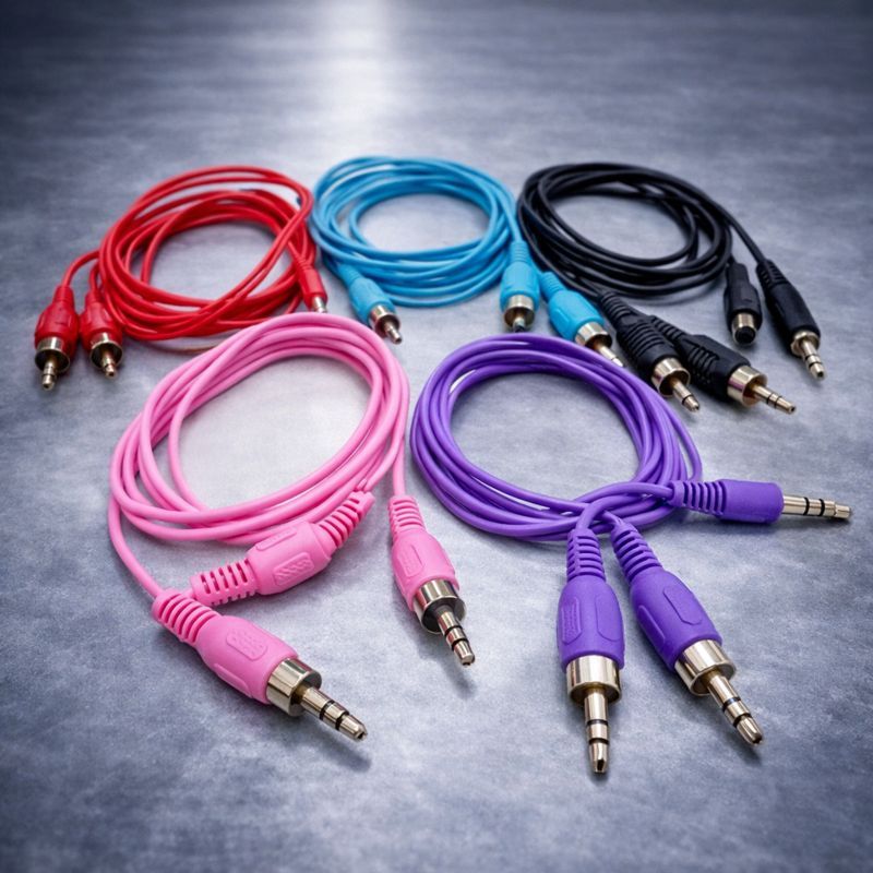 Kabel RCA 2in1 Jack 3.5mm ke RCA Audio Kabel Sambungan Speaker TV DVD Murah KABEL Aux 2in1