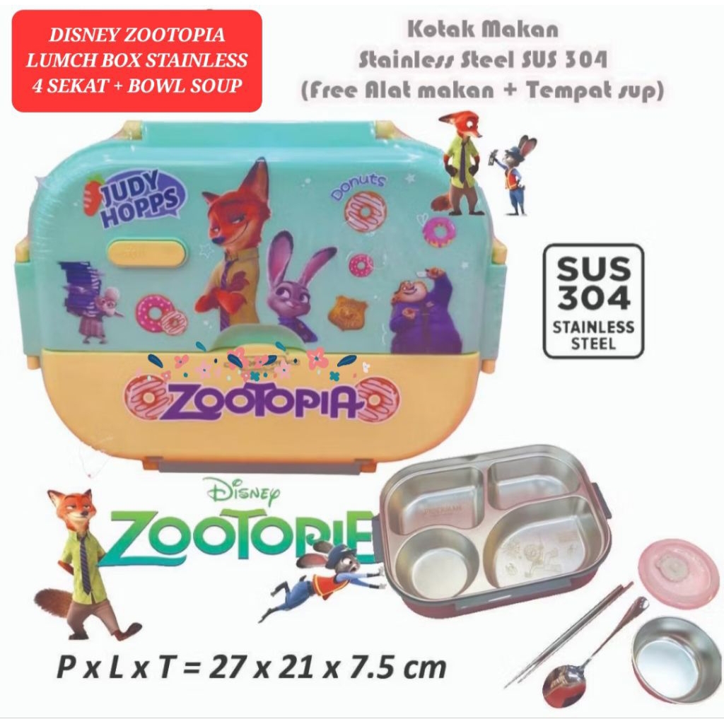 lunch bag zootopia lunch bag disney zootopia kotak makan sekat karakter stainless judy zootopia lunc