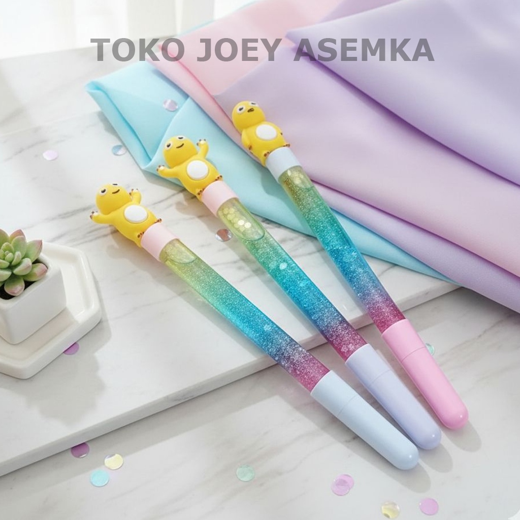 PEN GLITTER NAILONG YELLOW DRAGON LUCU PENA PULPEN BOLPEN CUTE TINTA GEL NAGA KUNING