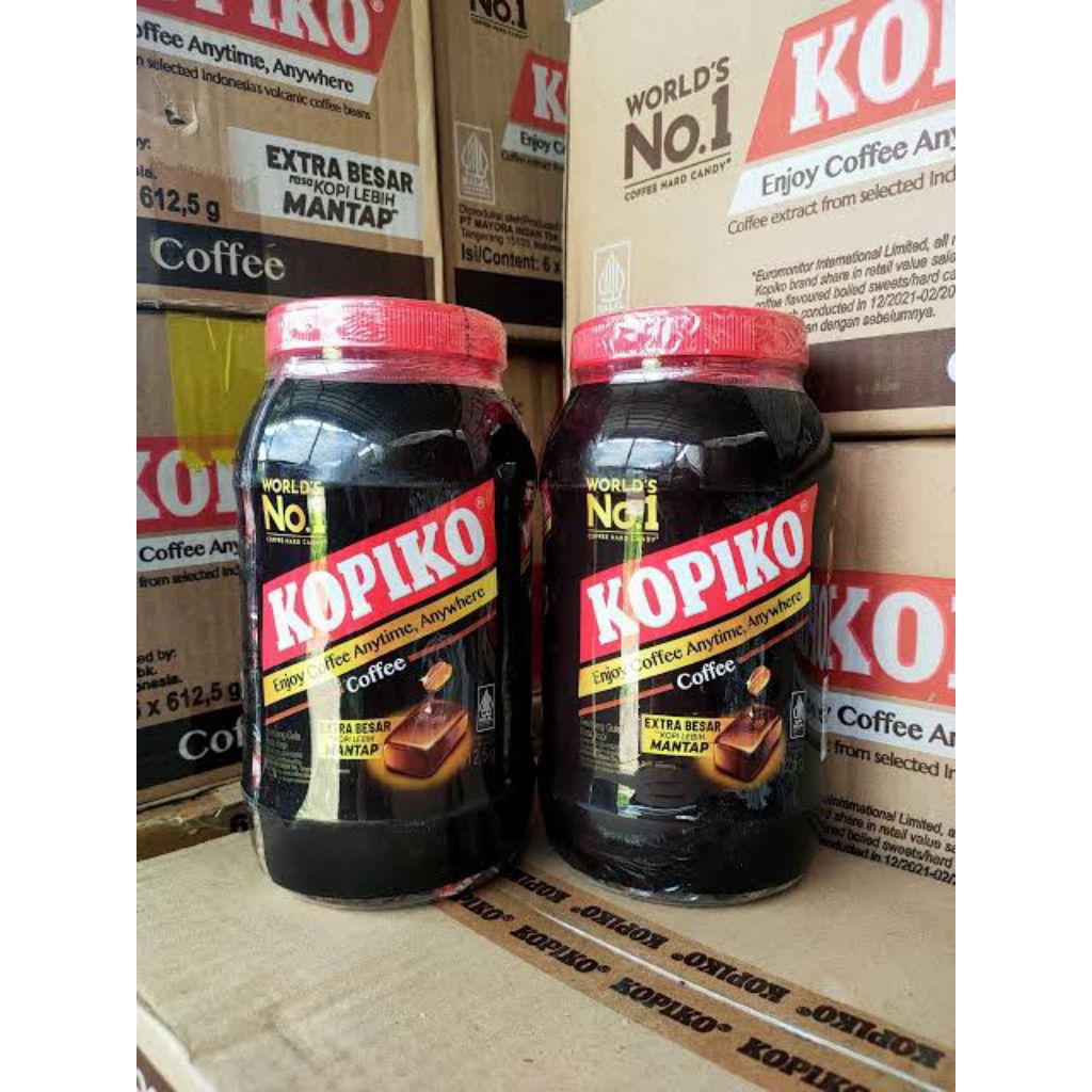 [1 KARTON 6 TOPLES] Permen Kopiko Toples Jar Coffe Candy 600gr Permen Snack Lebaran