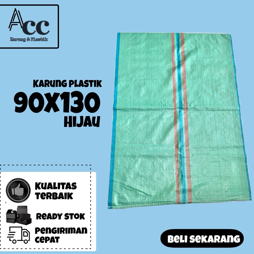 Karung Plastik 90x130cm Warna Hijau