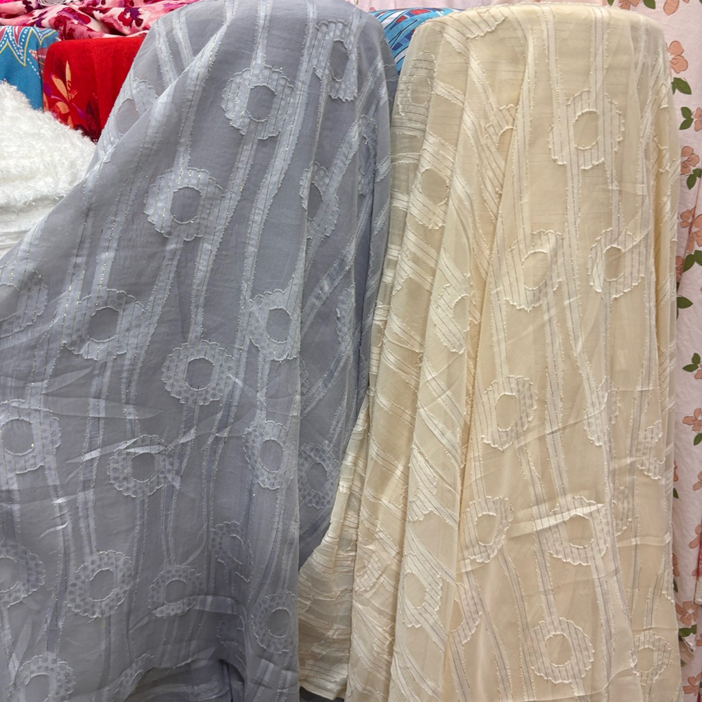 PREMIUM] Kain Sifon Uragiri Gliter Mewah - Bahan Chiffon Uragiri Shimmer Silk Import Untuk Gamis Dre