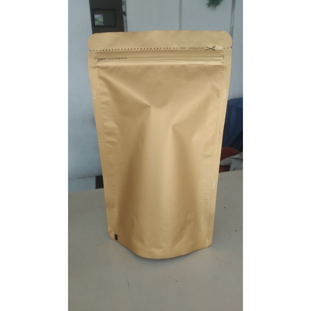 Standing pouch alumunium full foil+Zipper Emas