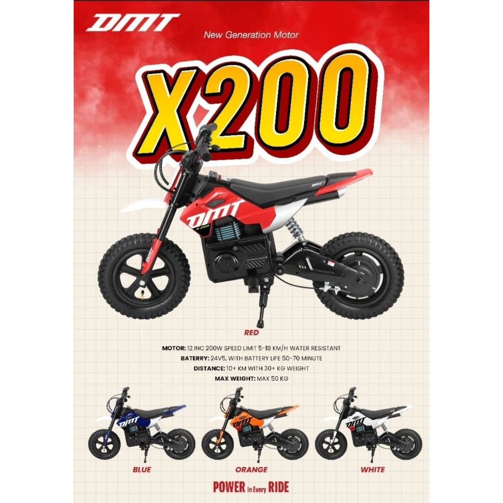 Terbaru... Mini Trill Electric Mini trill Aki DOMINATE DMT X200 Mini Trill Dominate Dmt X 200 patrol