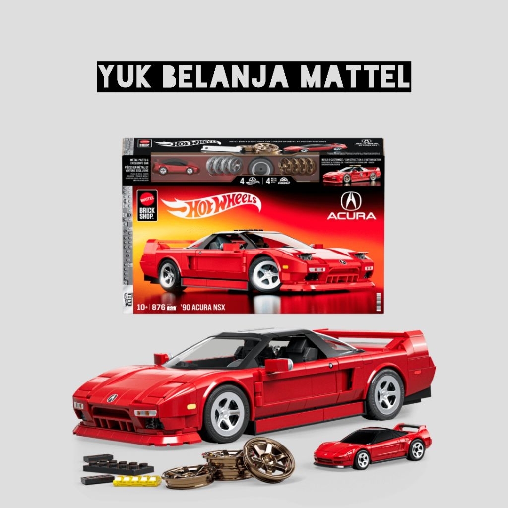 Mattel Brick Shop Hot Wheels '90 Acura NSX (876 Pieces)