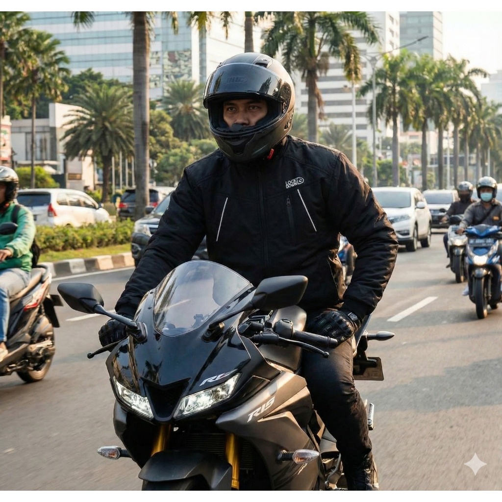 Jaket Motor Touring Pria Biker Racing Waterproof Anti Angin Parasut