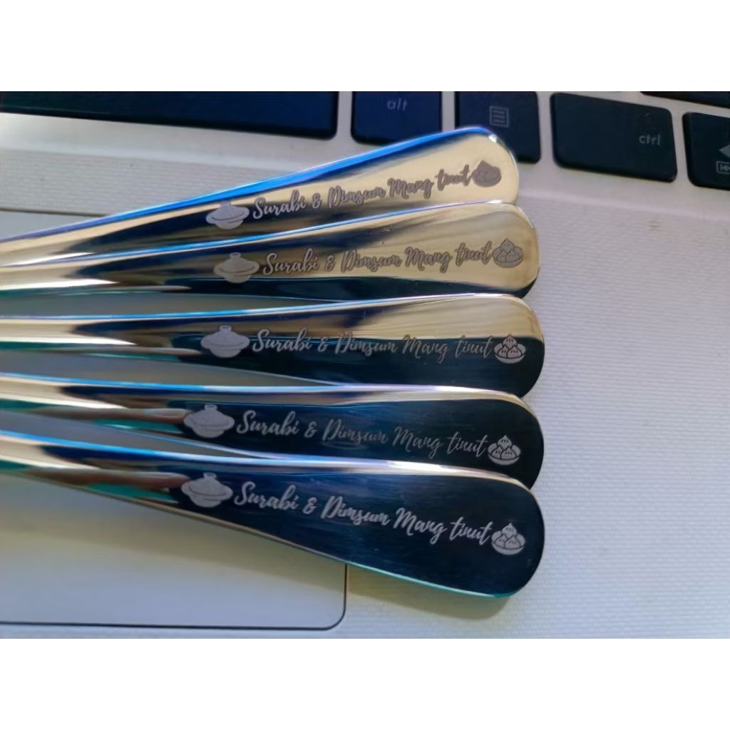 12Pcs Sendok Makan Tebal / Sendok Hotel Free Custom Nama / Logo