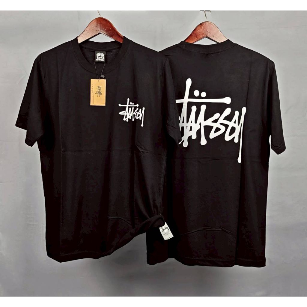 Stussy T-Shirt Branded Premium Kaos Distro Lengan Pendek 100% Cotton Combed 24S Bordir Aplikasi Orig
