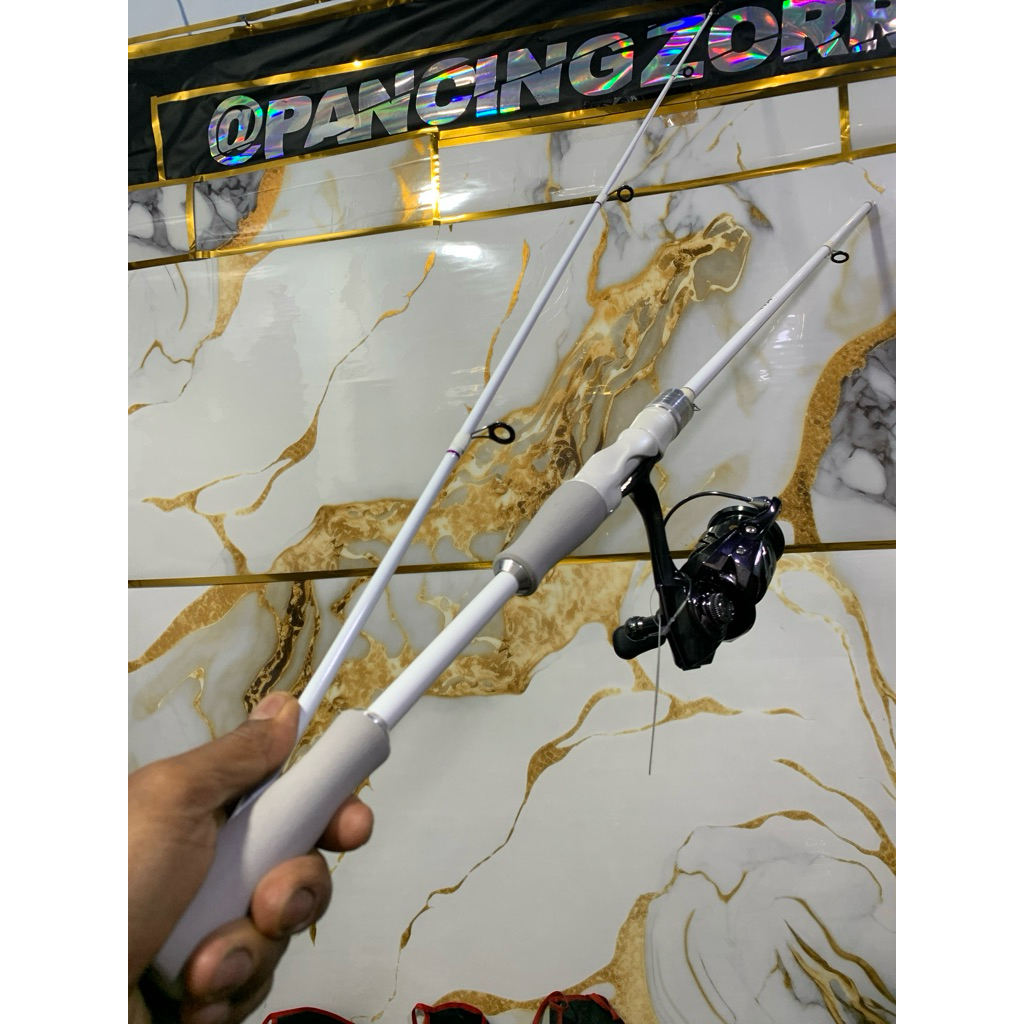 joran Zorro snow medium lentur 1.8M set reel bc dragcliker dan reel power handle