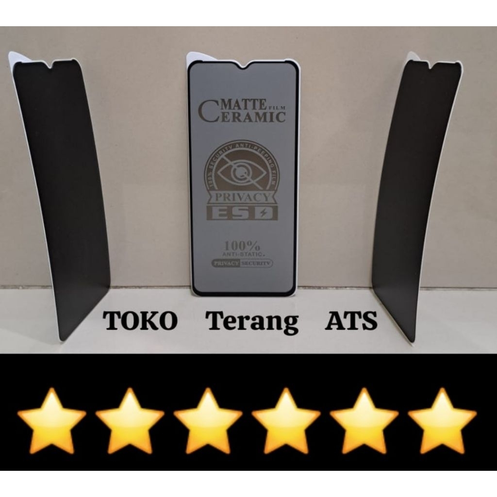 Anti Gores Hitam OPPO A5 2020 / A9 2020 / A57 4G 2022 Spy Ceramics TG Anti Kepo TEMPER Anti Pecah TE